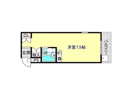 シティパレス芝辻(ワンルーム/3階)の間取り写真