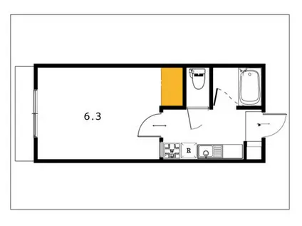 メゾンユタカ(1K/2階)の間取り写真