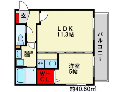 レスピーザIII(1LDK/1階)の間取り写真