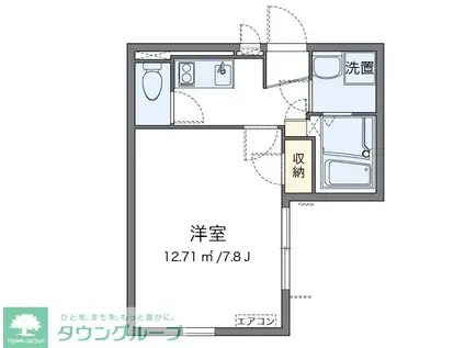 クレイノ壱番館(1K/2階)の間取り写真