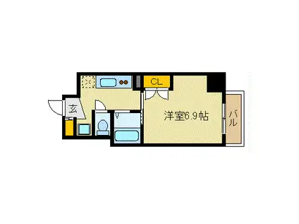 ル・パルトネール梅田北(1K/9階)の間取り写真