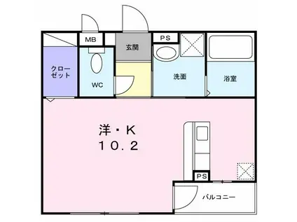 レジデンスN(1K/1階)の間取り写真