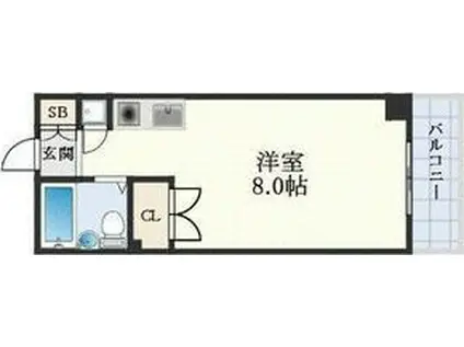 東明マンション江坂(ワンルーム/7階)の間取り写真