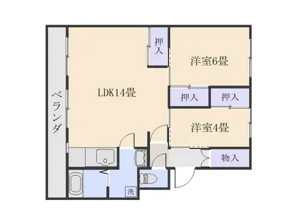 サルヴァトーレ伊敷(2LDK/4階)の間取り写真