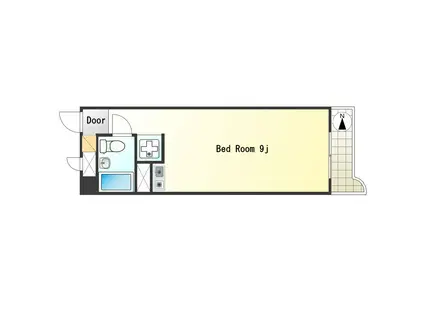 島野グリーンハイツ(ワンルーム/3階)の間取り写真