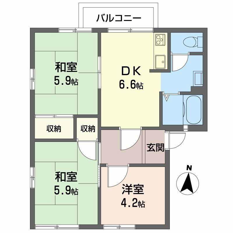 フレグランスロゼ(3DK/2階)の間取り写真