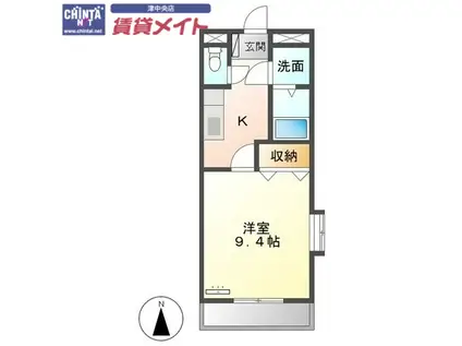 グレートピレニーズ(1K/1階)の間取り写真