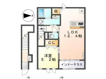 アルベロコレット(1LDK/2階)の間取り写真