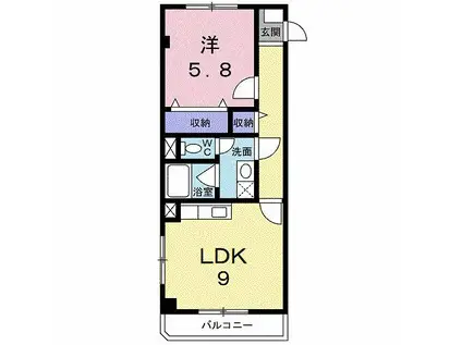 レフィナードSY(1LDK/3階)の間取り写真
