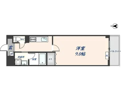 COZY COURTIII(1K/3階)の間取り写真
