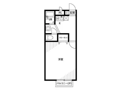 アムールARBRE(1K/2階)の間取り写真