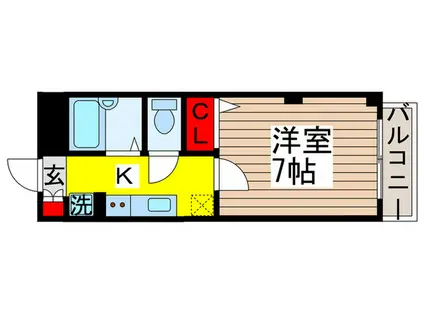 プライムアーバン行徳III(1K/2階)の間取り写真