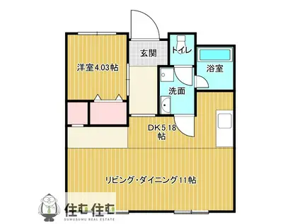 西町ドリームマンション(1LDK/3階)の間取り写真