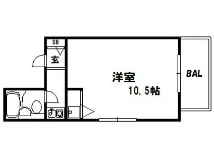 ダイアパレス新神戸(ワンルーム/2階)の間取り写真