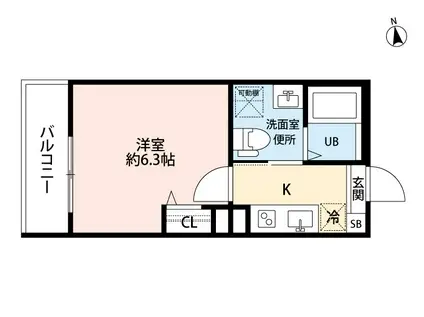 T.A矢田東(1K/3階)の間取り写真