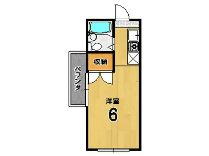 シェクル21(ワンルーム/2階)の間取り写真
