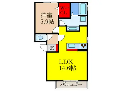 カーサコモドIII(1LDK/3階)の間取り写真