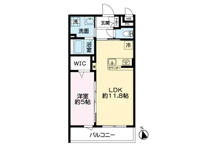 新須屋マンション(1LDK/2階)の間取り写真