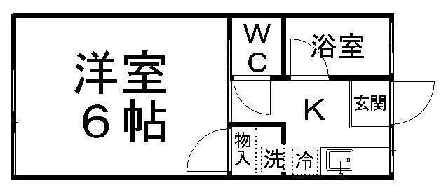 コーポ一高南A(1K/1階)の間取り写真