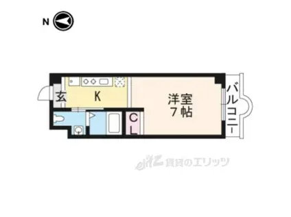 リバーロードタカノ(1K/1階)の間取り写真