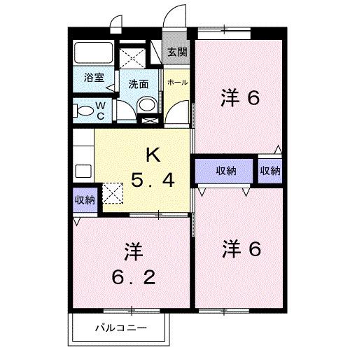 タウニィ21 II(3K/2階)の間取り写真