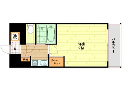 パラシオ南森町(1K/5階)の間取り写真