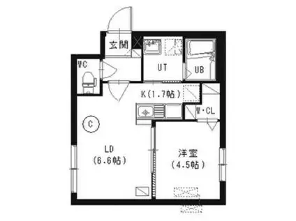 エスペランザ(1LDK/2階)の間取り写真