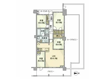 プラウドシティ元住吉(4LDK/4階)の間取り写真