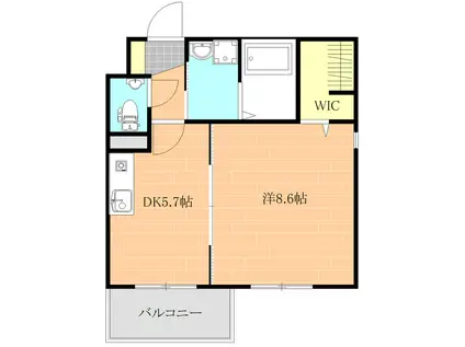 ジラ ソーレ(1DK/3階)の間取り写真