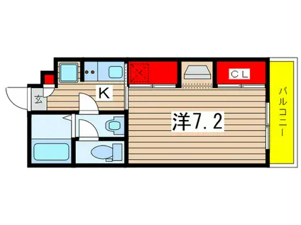 リブリ・ルームス新千葉(1K/1階)の間取り写真