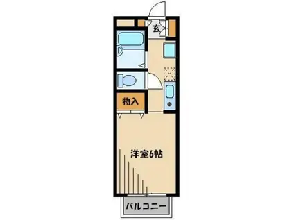 メゾンかんとうB(1K/1階)の間取り写真