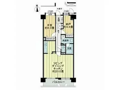 ライオンズヒルズ泉中央(1SLDK/7階)の間取り写真