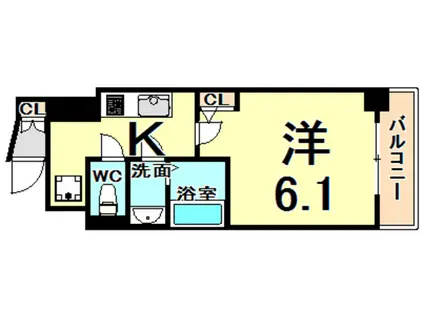 アークグラン大阪ウエスト(1K/8階)の間取り写真