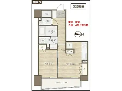 パルテール白金(1LDK/3階)の間取り写真