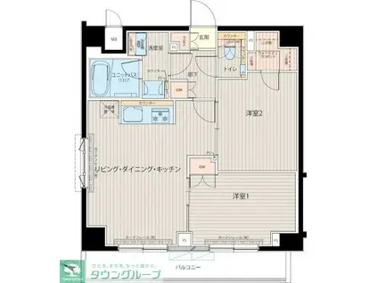 ルーブル中板橋六番館(2LDK/9階)の間取り写真