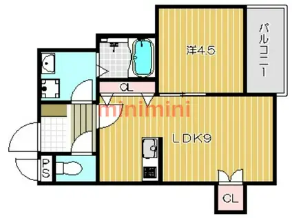 ソル・ヴィヴェール五十鈴(1LDK/3階)の間取り写真