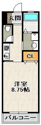 プチメゾンK.M(1K/1階)の間取り写真