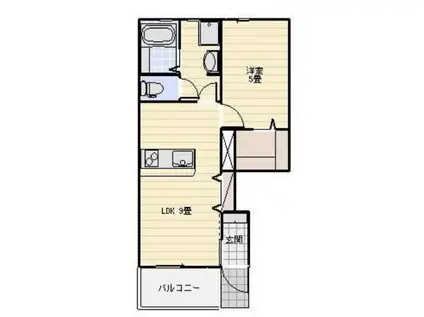 LOTUS三ヶ日(1LDK/1階)の間取り写真