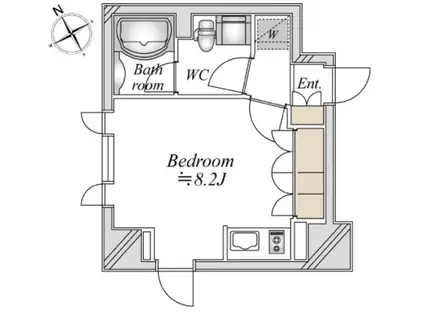 ラドゥセール浅草橋(ワンルーム/4階)の間取り写真
