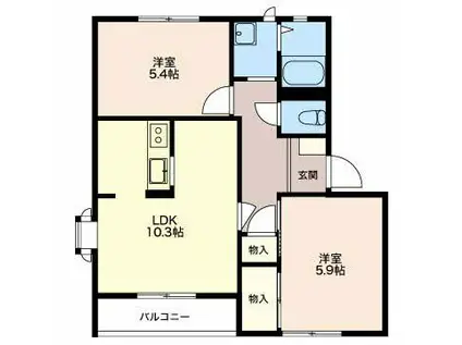 インセンス1904(2LDK/1階)の間取り写真