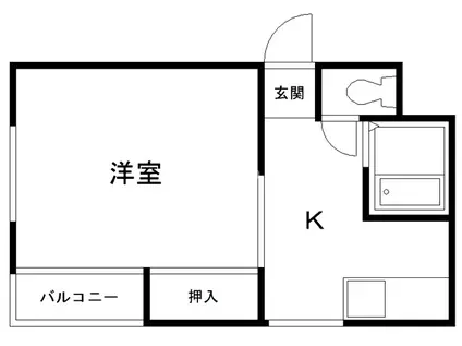 サンハイツ青森(1DK/3階)の間取り写真