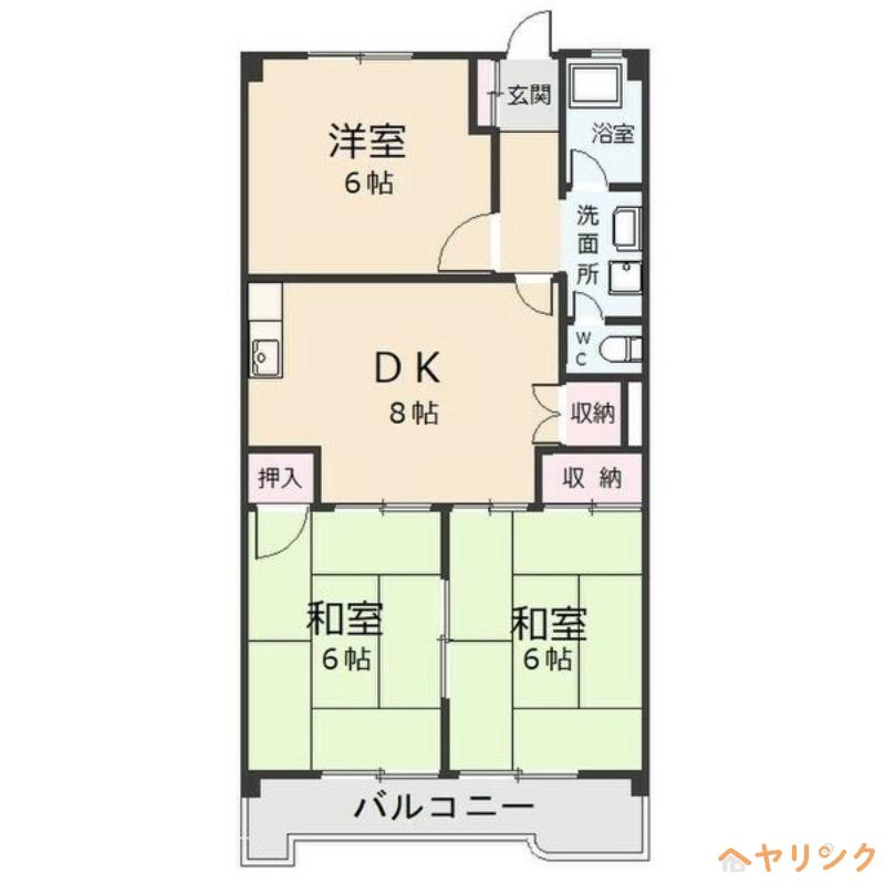 コーポ朝日(3DK/2階)の間取り写真
