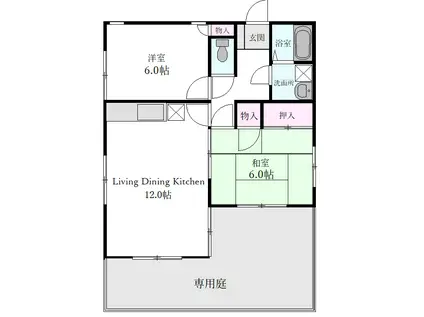 シーサイドハウス(2LDK/1階)の間取り写真