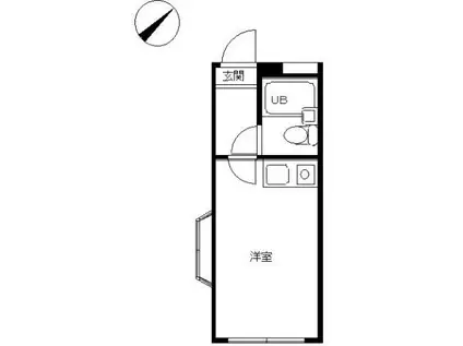 スカイピア弘明寺(ワンルーム/2階)の間取り写真