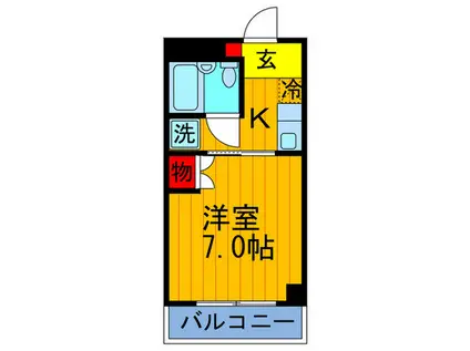 プレヂデントマンションI(1K/2階)の間取り写真