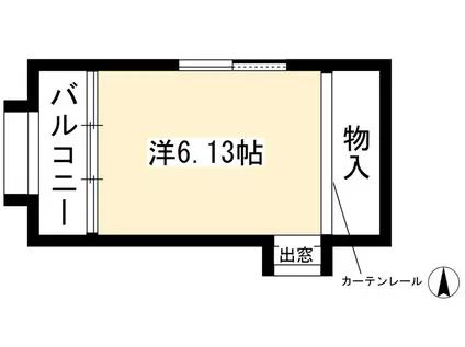 地下鉄東西線 二条駅 徒歩8分 3階建 築12年(ワンルーム/2階)の間取り写真
