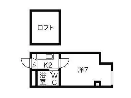 サングレース(1K/1階)の間取り写真