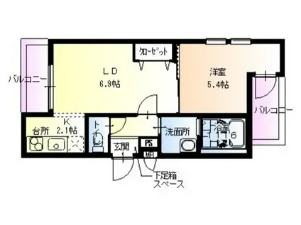 フジパレス堺東雲II番館(1LDK/3階)の間取り写真