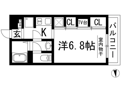 リブリ・ゼフィランサス(1K/1階)の間取り写真