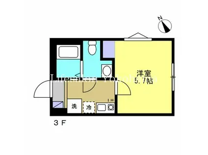 ハレ アラワイ(1K/3階)の間取り写真